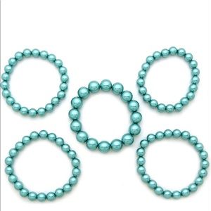 Teal pearl bracelets